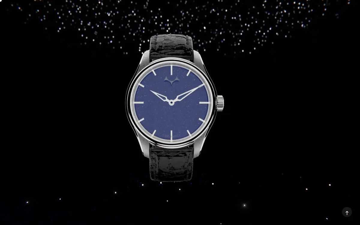 La montre se révèle au défilement, image par image.