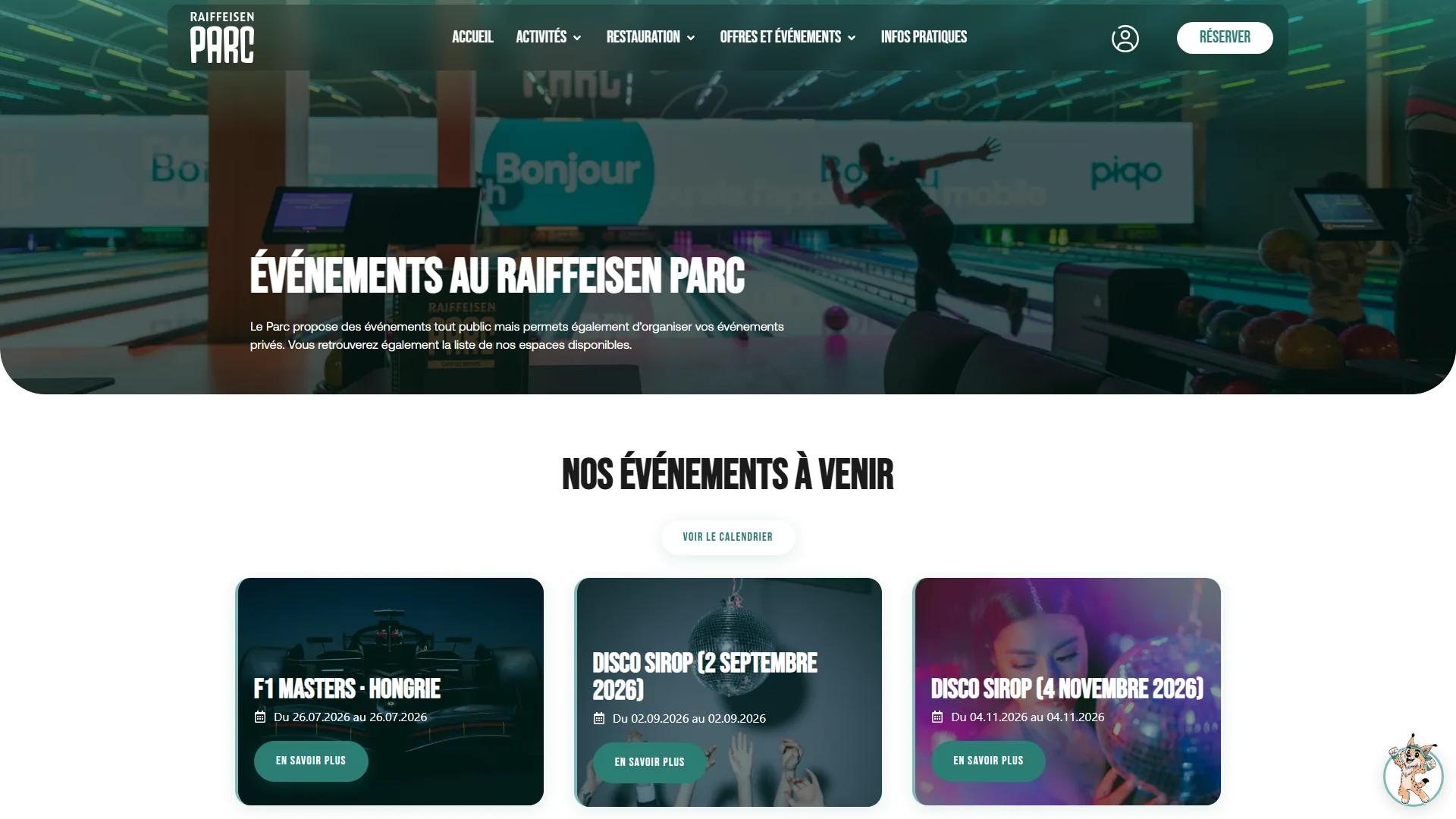 L'agenda des événements.