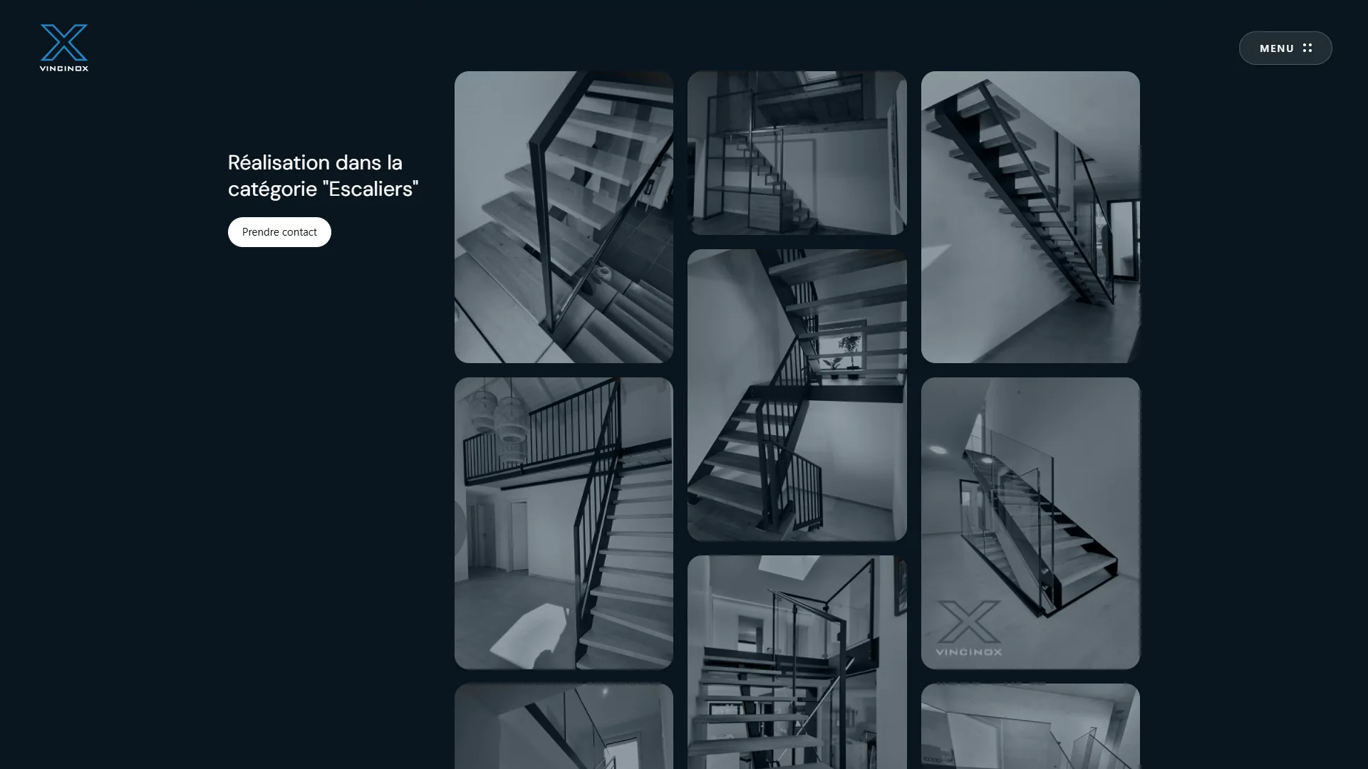 Les réalisations de la catégorie Escaliers, remontées sur sa page de service.